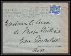 5216 N°886 Marianne De Gandon 1952 Paris SALON DE L ARMEE Pour L'Abbé Thomas Miribel Ain Lettre (cover) - 1945-54 Marianne (Gandon)