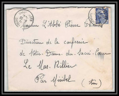 5211 N°886 Marianne De Gandon 1952 Saône-et-LoireCHALON Pour L'Abbé Thomas Miribel Ain Lettre (cover) - 1945-54 Marianne (Gandon)