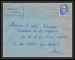 5212 N°886 Marianne De Gandon 1952 Puy De Dome CLERMONT Pour L'Abbé Thomas Miribel Ain Lettre (cover) - 1945-54 Marianne (Gandon)