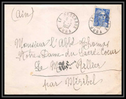 5202- N°886 Marianne De Gandon 1952 JURA LE DESCHAUX Pour L'Abbé Thomas Miribel Ain Lettre (cover) - 1945-54 Marianne Of Gandon