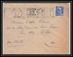 5199 N°886 Marianne De Gandon 1952 Rhône Lyon Gare Pour L'Abbé Thomas Miribel Ain Lettre (cover) - 1945-54 Marianne (Gandon)