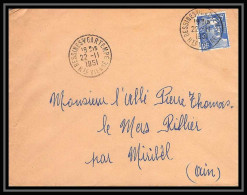 5219 N°886 Marianne De Gandon 1951 Ain JEAN LE VIEUX Pour L'Abbé Thomas Miribel Ain Lettre (cover) - 1945-54 Marianne De Gandon