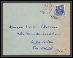 5192 N°886 Marianne De Gandon 1952 Drôme Pour L'Abbé Thomas Miribel Ain Lettre (cover) - 1945-54 Marianne Of Gandon