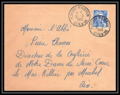 5180 N°886 Marianne De Gandon 1952 COTE D OR FLAVIGNY OZERAN Pour L'Abbé Thomas Miribel Ain Lettre (cover) - 1945-54 Marianne De Gandon