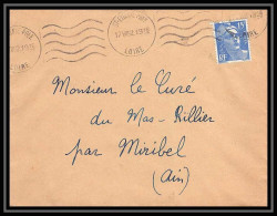 5186 N°886 Marianne De Gandon 1952 Loire Saint Etienne Pour L'Abbé Thomas Miribel Ain Lettre (cover) - 1945-54 Marianne Of Gandon