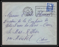 5181 N°886 Marianne De Gandon 1952 Loire Saint Etienne Pour L'Abbé Thomas Miribel Ain Lettre (cover) - 1945-54 Marianne Of Gandon