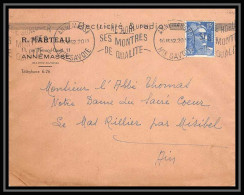 5174 N°886 Marianne De Gandon 1952 Annemasse Haute-Savoie Pour L'Abbé Thomas Miribel Ain Lettre (cover) - 1945-54 Marianne De Gandon
