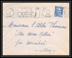 5166 N°886 Marianne De Gandon 1952 Rhône Lyon Gare Pour L'Abbé Thomas Miribel Ain Lettre (cover) - 1945-54 Marianne De Gandon