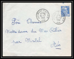 5147 N°886 Marianne De Gandon 1952 Ain JASSANS RIOTTIER Pour L'Abbé Thomas Miribel Ain Lettre (cover) - 1945-54 Marianne Of Gandon