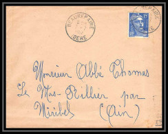 5161 N°886 Marianne De Gandon 1952 Isère BEAUREPAIRE Pour L'Abbé Thomas Miribel Ain Lettre (cover) - 1945-54 Marianne Of Gandon