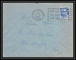 5142 N°886 Marianne De Gandon 1952 Loire Saint Etienne Pour L'Abbé Thomas Miribel Ain Lettre (cover) - 1945-54 Marianne Of Gandon
