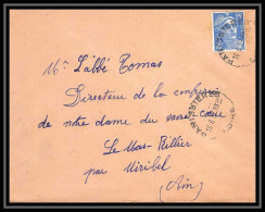 5135 N°886 Marianne De Gandon 1952 Loire Panissières Pour L'Abbé Thomas Miribel Ain Lettre (cover) - 1945-54 Marianne De Gandon