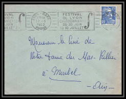 5133 N°886 Marianne De Gandon 1952 Rhône Lyon Gare Pour L'Abbé Thomas Miribel Ain Lettre (cover) - 1945-54 Marianne De Gandon
