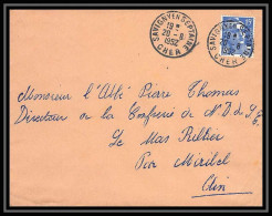 5106 N°886 Marianne De Gandon 1952 CHER SAVIGNY Pour L'Abbé Thomas Miribel Ain Lettre (cover) - 1945-54 Marianne (Gandon)