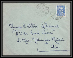 5111 N°886 Marianne De Gandon 1952 Loire ST CHRISTO EN JAREZ Pour L'Abbé Thomas Miribel Ain Lettre (cover) - 1945-54 Marianne De Gandon