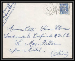 5099 N°886 Marianne De Gandon 1952 Saône-et-Loire Pour L'Abbé Thomas Miribel Ain Lettre (cover) - 1945-54 Marianne De Gandon