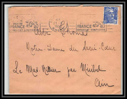 5094 N°886 Marianne De Gandon 1952 Rhône Lyon Gare Pour L'Abbé Thomas Miribel Ain Lettre (cover) - 1945-54 Marianne Of Gandon