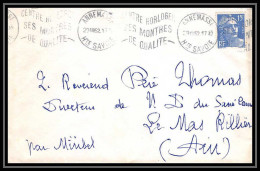 5086 N°886 Marianne De Gandon 1952 Haute-Savoie Annemasse Pour L'Abbé Thomas Miribel Ain Lettre (cover) - 1945-54 Marianne De Gandon