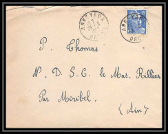 5088 N°886 Marianne De Gandon 1952 Drôme ANNEYRON Pour L'Abbé Thomas Miribel Ain Lettre (cover) - 1945-54 Marianne Of Gandon