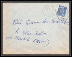 5074 N°886 Marianne De Gandon 1952 Cachet Perlé Pour L'Abbé Thomas Miribel Ain Lettre (cover) - 1945-54 Marianne Of Gandon