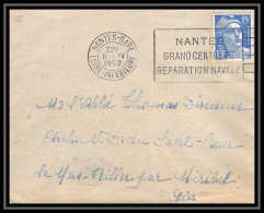 5072 N°886 Marianne De Gandon 1952 Loire INFERIEURE NANTES Gare Pour L'Abbé Thomas Miribel Ain Lettre (cover) - 1945-54 Marianne De Gandon