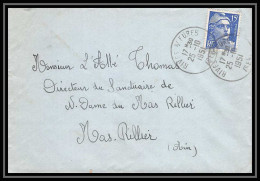 5053 N°886 Marianne De Gandon 1951 Isère RIVES ST FURES Pour L'Abbé Thomas Miribel Ain Lettre (cover) - 1945-54 Marianne (Gandon)