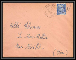 5044 N°886 Marianne De Gandon 1951 Drôme TAin HERMITAGE Pour L'Abbé Thomas Miribel Ain Lettre (cover) - 1945-54 Marianne De Gandon