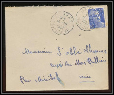 5031 N°886 Marianne De Gandon 1951 PAS DE CALAIS Pour L'Abbé Thomas Miribel Ain Lettre (cover) - 1945-54 Marianne (Gandon)