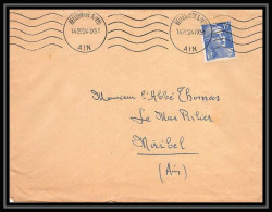 5018 N°886 Marianne De Gandon 1951 Ain Pour L'Abbé Thomas Miribel Ain Lettre (cover) - 1945-54 Marianne (Gandon)