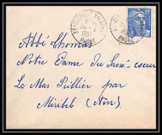 5006 N°886 Marianne De Gandon 1951 Rhône Pour L'Abbé Thomas Miribel Ain Lettre (cover) - 1945-54 Marianne Of Gandon