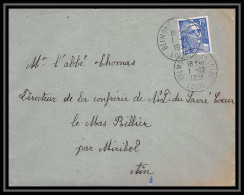 5002 N°886 Marianne De Gandon 1951 BELMONT Pour L'Abbé Thomas Miribel Ain Lettre (cover) - 1945-54 Marianne De Gandon