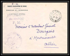 4977/ France Lettre (cover) FM Franchise Militaire Maroc Rabat Residence Pour Montmarault Allier 1929  - Military Postmarks From 1900 (out Of Wars Periods)