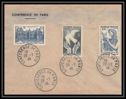 4944/ France Lettre (cover) N°761 + 762 + 760 Conférence De Paris 1946  - 1921-1960: Modern Tijdperk