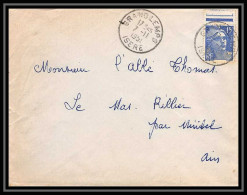 5026 N°886 Marianne De Gandon 1951 Isère GRAND LEMPS BORD DE FEUILLE Pour L'Abbé Thomas Miribel Ain Lettre (cover) - 1945-54 Marianne (Gandon)