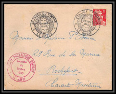 4861/ France Lettre (cover) N°813 Gandon Journée Du Timbre 1950 Le Havre Commémoratif Pour Rochefort Sur Mer - Commemorative Postmarks