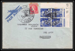 4834/ France Lettre (cover) Par Avion Coin Daté N°720 Gandon Pour Tel Avis Israel 1946  - 1940-1949