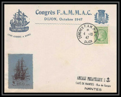 4816/ France Lettre (cover) Commémoratif FLAMMAC Dijon 4/10/1947 Bateau (boat-SHIP)  - Maritime Post