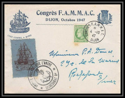 4814/ France Lettre (cover) Commémoratif FLAMMAC Dijon 4/10/1947 Bateau (boat-SHIP)  - Poste Maritime