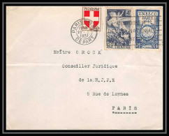 4769/ France Lettre (cover) N°669 + 771 Unesco Liberation Paris Départ 1951  - 1921-1960: Modern Period