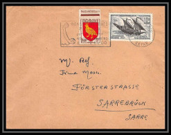 4705/ France Lettre (cover) N°1093 Journée Du Timbre 1957 Asnière Pour La Sarre Allemagne (germany) Flier  - 1921-1960: Modern Tijdperk