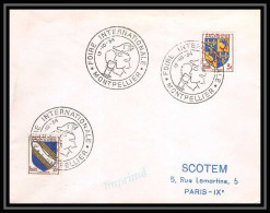 4704/ France Lettre (cover) N°953 / 954 Foire De Montpellier Herault 1954 Commémoratif  - Cachets Commémoratifs