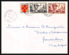 4678/ France Lettre (cover) Leclerc Mulhouse Gare Pour Grandvillars Belfort 1954  - Cachets Commémoratifs