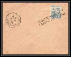 4499 France Lettre (cover) N°149 Orphelins Saint Germain En Laye Griffe Lineaire Congrès De La Paix 10/9/1919 - Commemorative Postmarks