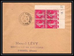 4510 France Lettre N°238 Semeuse Bloc 4 Coin Daté Exposition Le Havre 1929 Pour St Mihiel Meuse - 1903-60 Säerin, Untergrund Schraffiert