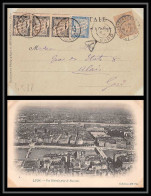 4588 France Lettre N°107 + Taxe 8c Affranchissement Composé Mixte Alais Gard Carte Postale Lyon 1903 - 1859-1959 Brieven & Documenten