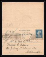 4453 France Carte Lettre Entier Postal Stationery Semeuse 25c Bleu Paris 1920 - Kartenbriefe