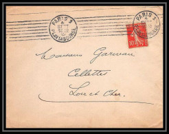 4390 France Lettre (cover) N°138 Semeuse Krag Paris Bourse Pour Cellettesloir Et Cher 1912 - 1877-1920: Période Semi Moderne