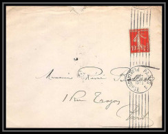 4389 France Lettre (cover) N°138 Semeuse Krag Paris Bourse - 1877-1920: Semi-Moderne