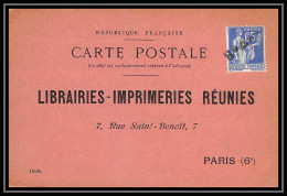 4329 France Lettre (cover) N°365 Paix Oblitération Griffe Lineaire Paris 6ème Arrondissement Carte Postale 10/10/1937 - 1921-1960: Période Moderne