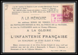 4264 France Lettre (cover) N°386 à La Memoire à La Gloire Infanterie Francaise 11/11/1938 - 1921-1960: Moderne
